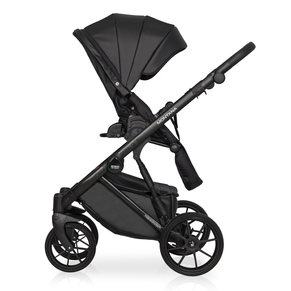 Коляска 3 в 1 Riko Basic Montana Ecco 12 Black черный