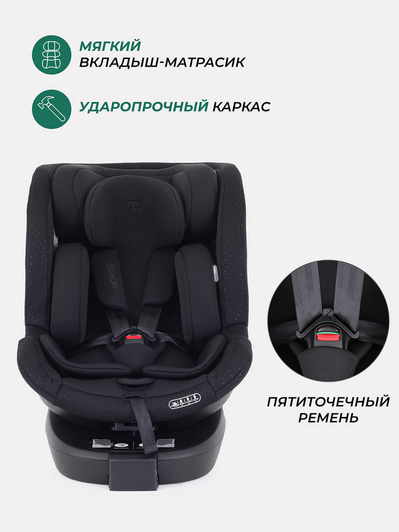 Автокресло Mowbaby Stage isofix (40-150 см) 0-36 кг Black