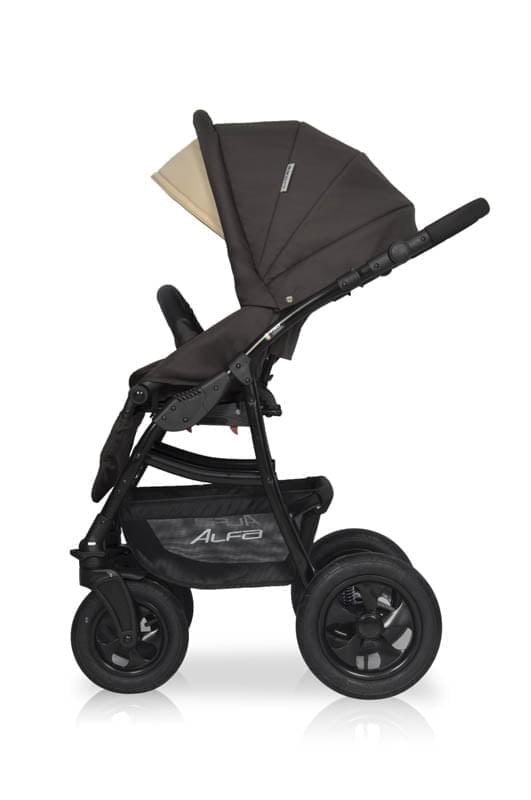 Коляска 3 в 1 Riko Basic Alfa 09 черно-бежевый