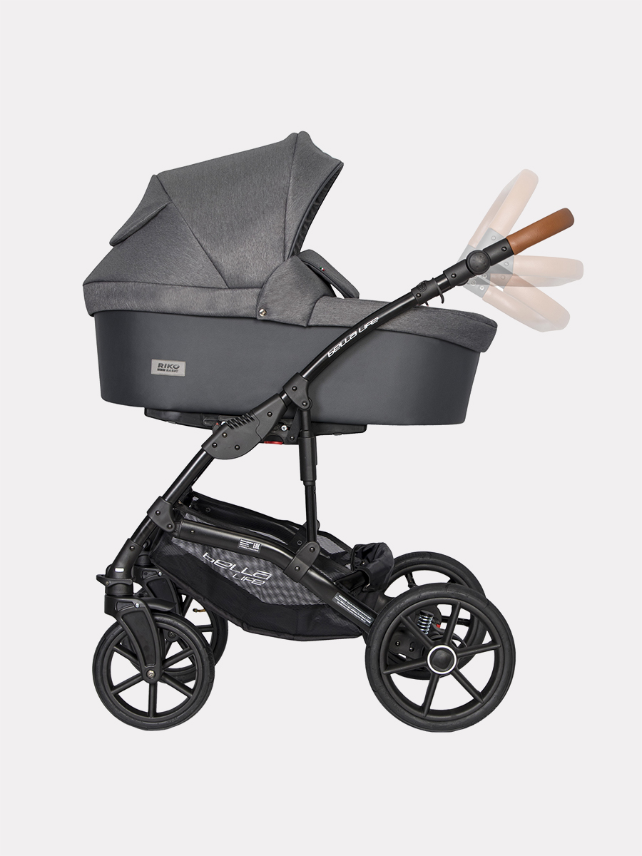 Коляска 3 в 1 Riko Basic Bella Life 06 Anthracite, графит