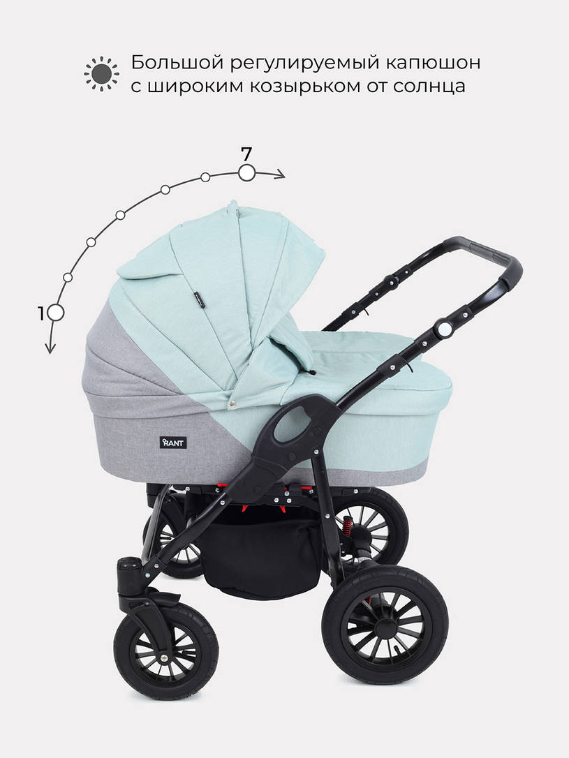 Коляска для двойни 2 в 1 Rant Siena Duo 08 серый-ментоловый