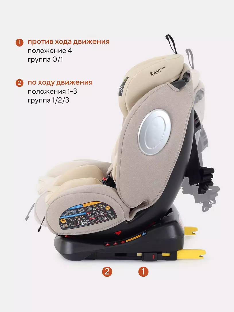 Автокресло Rant Basic Twist 0/1/2/3 (0-36 кг) Cream