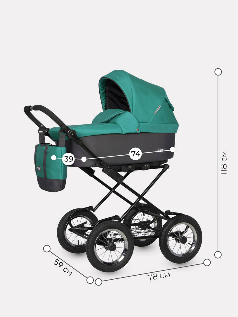 Коляска 2 в 1 Riko Basic Bella Classic 03 мятный