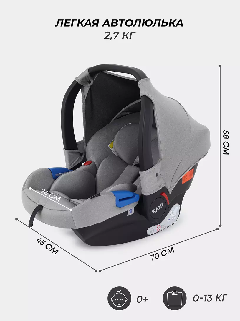 Автокресло Rant Cruise 0+ (0-13 кг) Grey