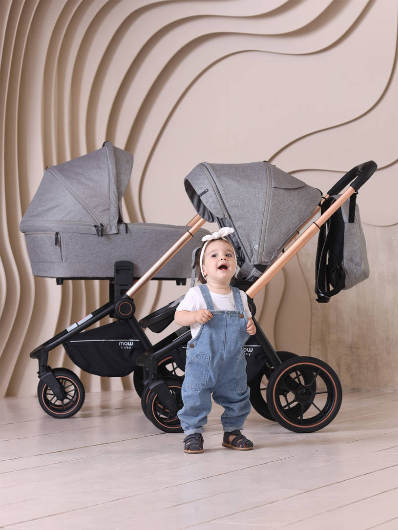 Коляска 2 в 1 MOWBaby ZOOM PU RA086 Gold Beige