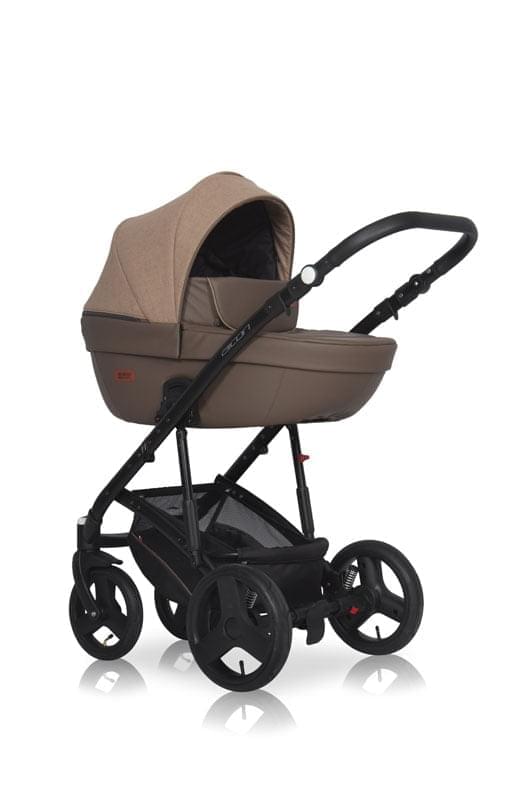 Коляска 3 в 1 Riko Basic Aicon 10 коричнево-бежевый