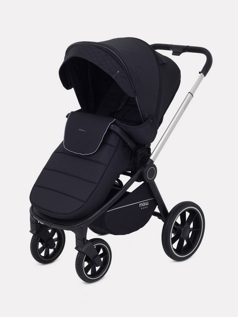 Коляска 2 в 1 MOWBaby ZOOM PU RA086 Silver Black