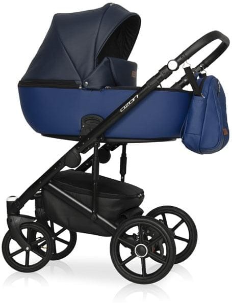 Коляска 3 в 1 Riko Basic Ozon 01 черно-синий