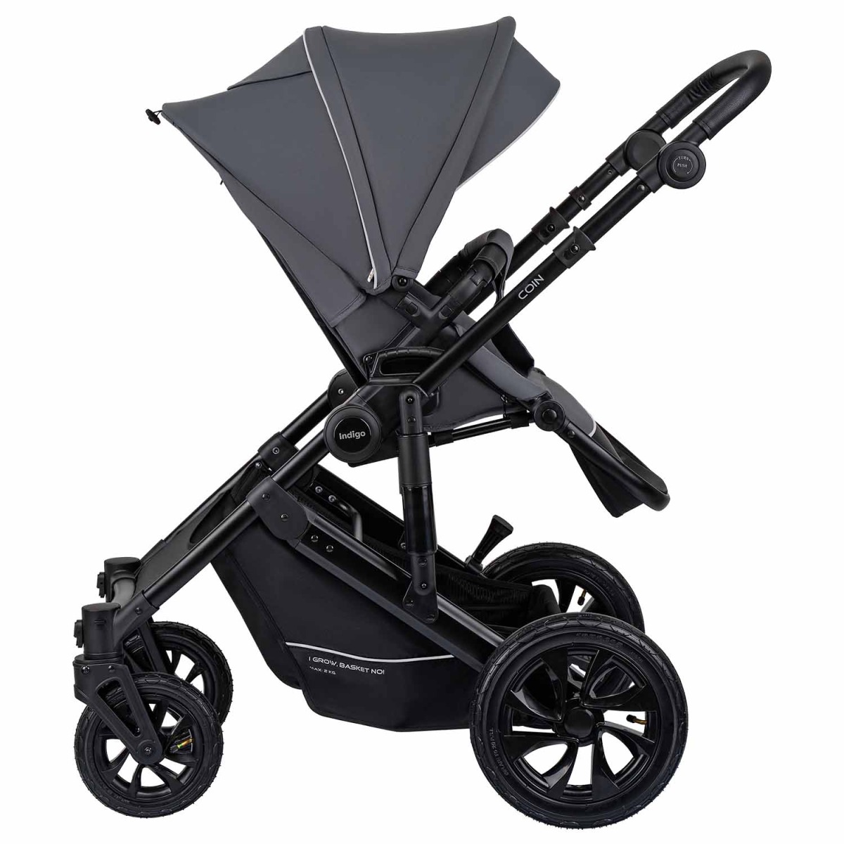 Коляска 2 в 1 Indigo Coin, Темно-серый