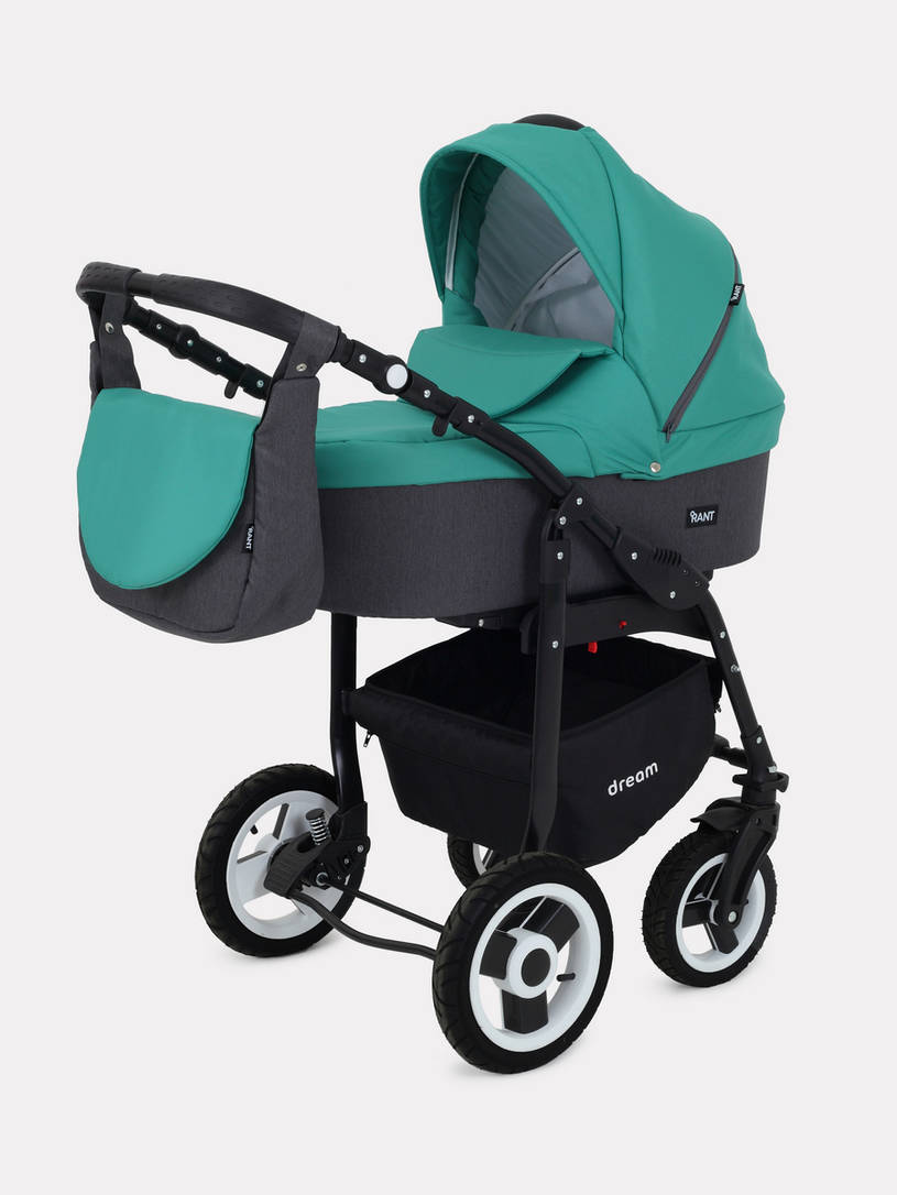 Коляска 3 в 1 Rant Dream 08 серый-темно-зеленый