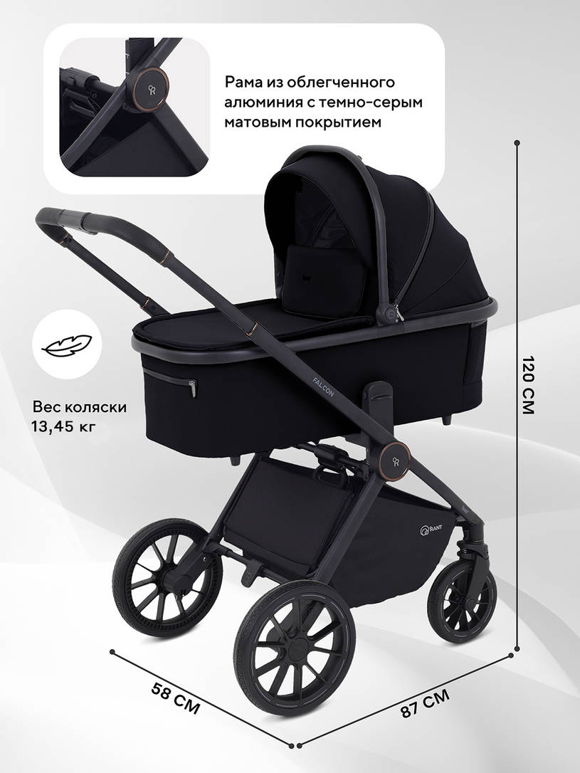 Коляска 2 в 1 Rant Falcon Neo Black