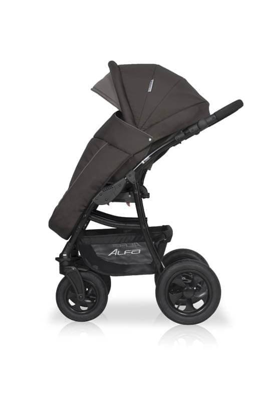 Коляска 2 в 1 Riko Basic Alfa 10 коричнево-серый