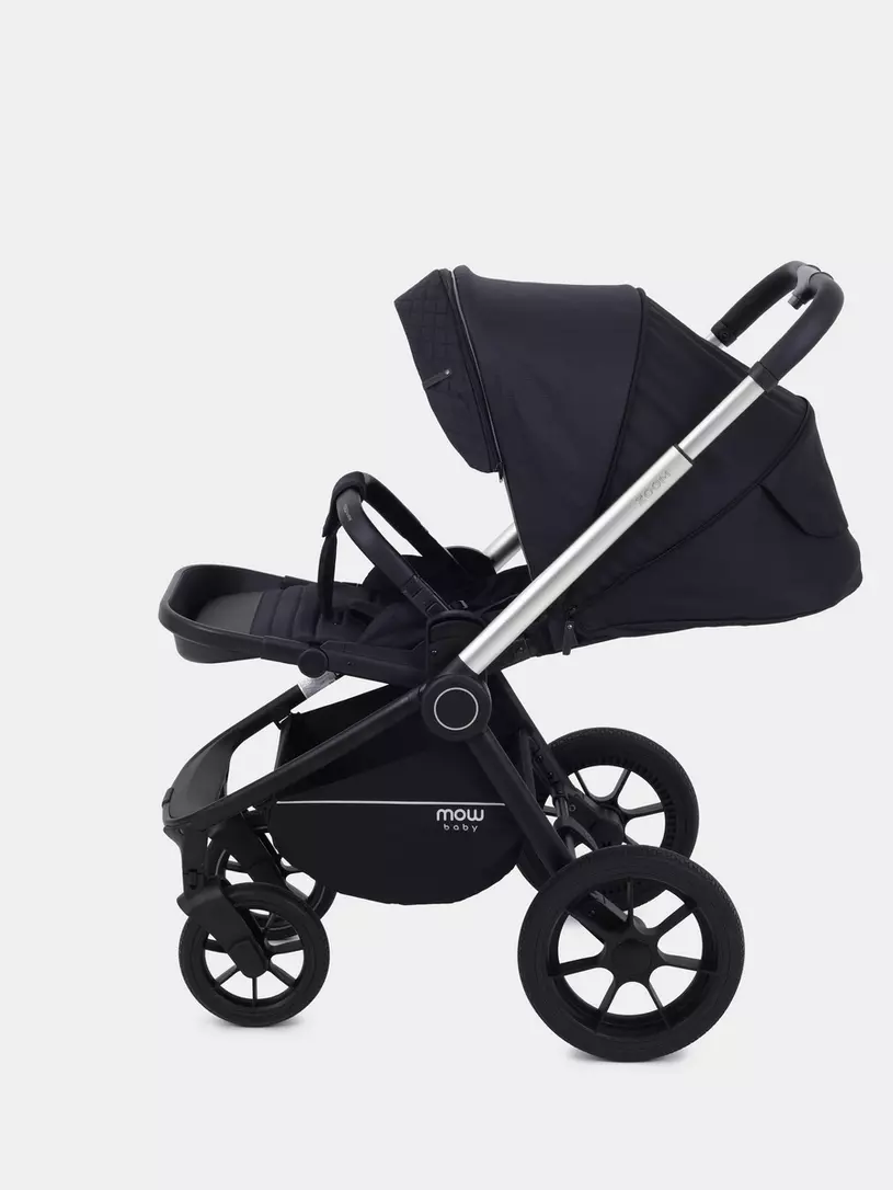 Коляска 3 в 1 Mowbaby Zoom Silver 2025 black