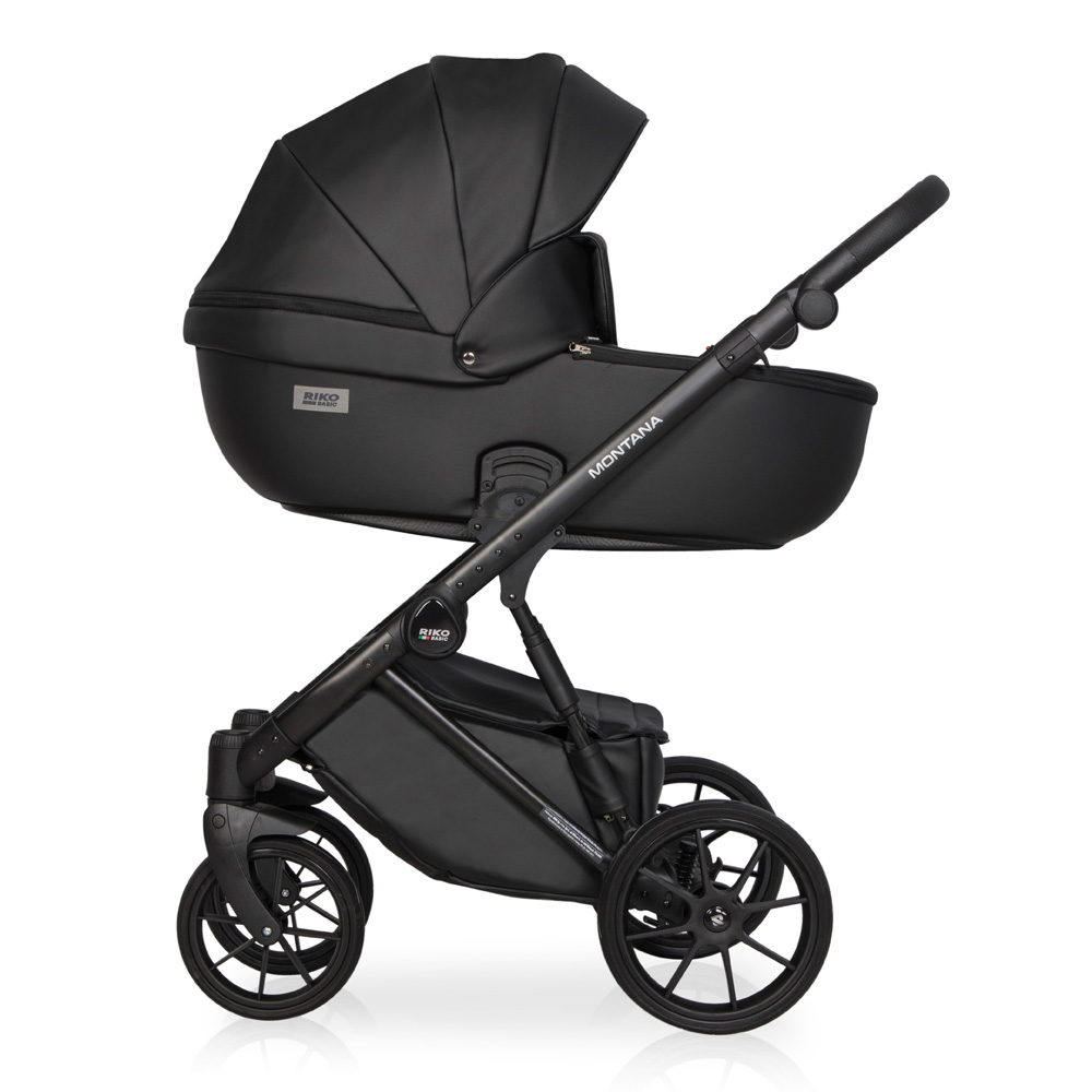 Коляска 3 в 1 Riko Basic Montana Ecco 12 Black черный