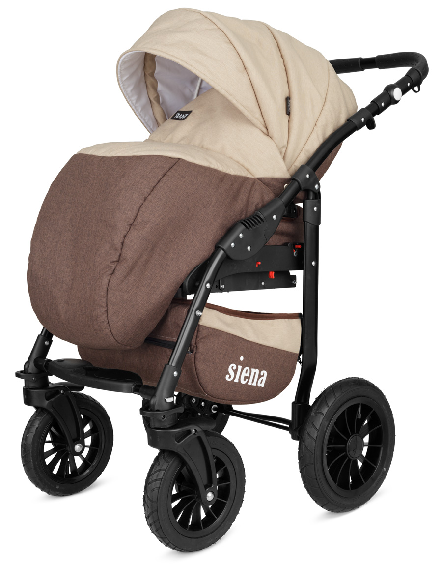 Коляска 3 в 1 Rant Siena 03 коричневый-кремовый