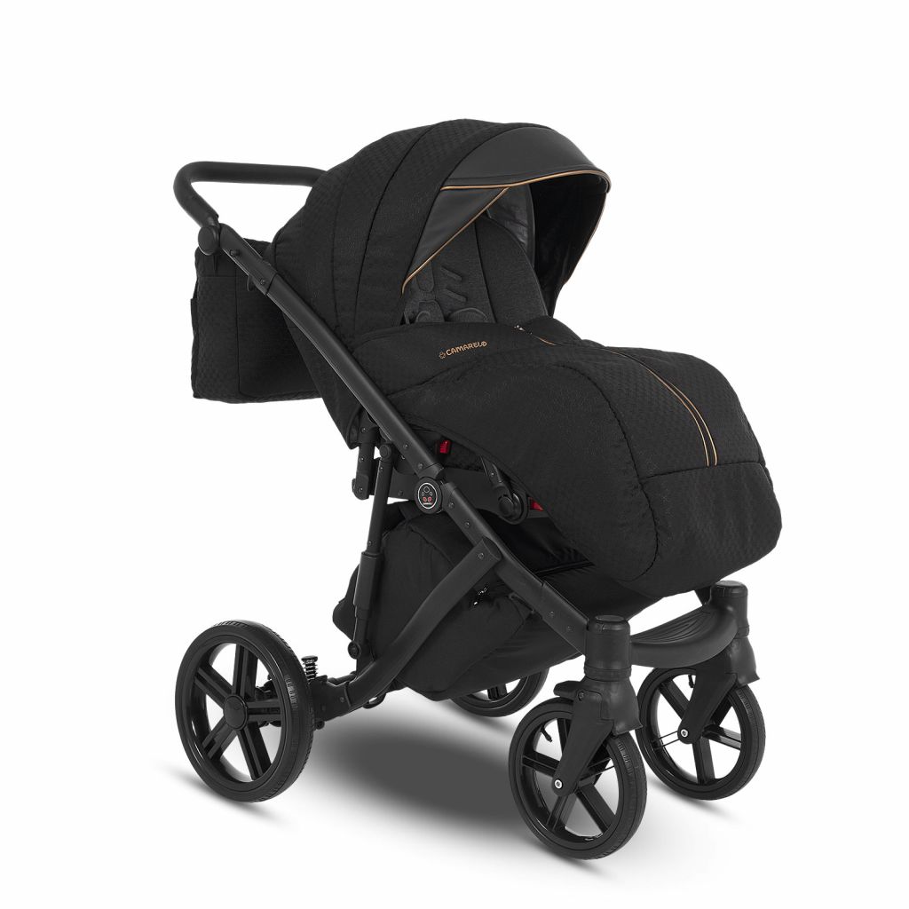 Коляска 2 в 1 Camarelo Avenger, Чёрный жаккард / Чёрная эко-кожа