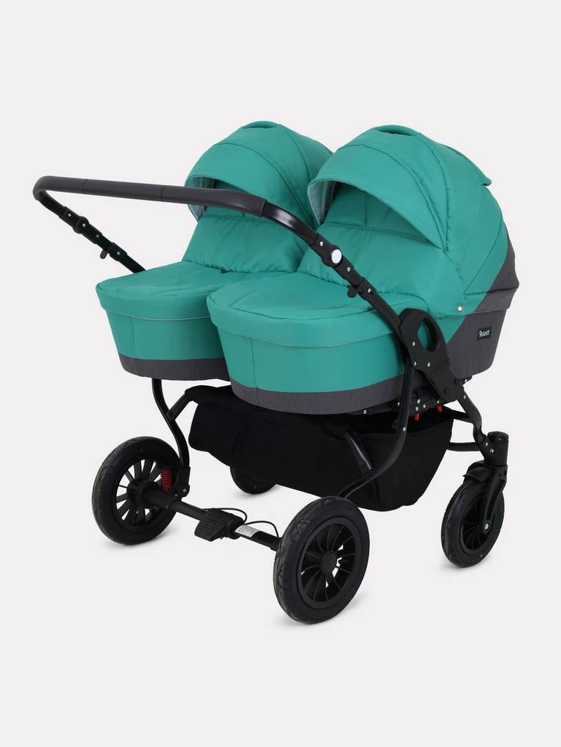 Коляска для двойни 2 в 1 Rant Siena Duo 11 серый-темно-зеленый