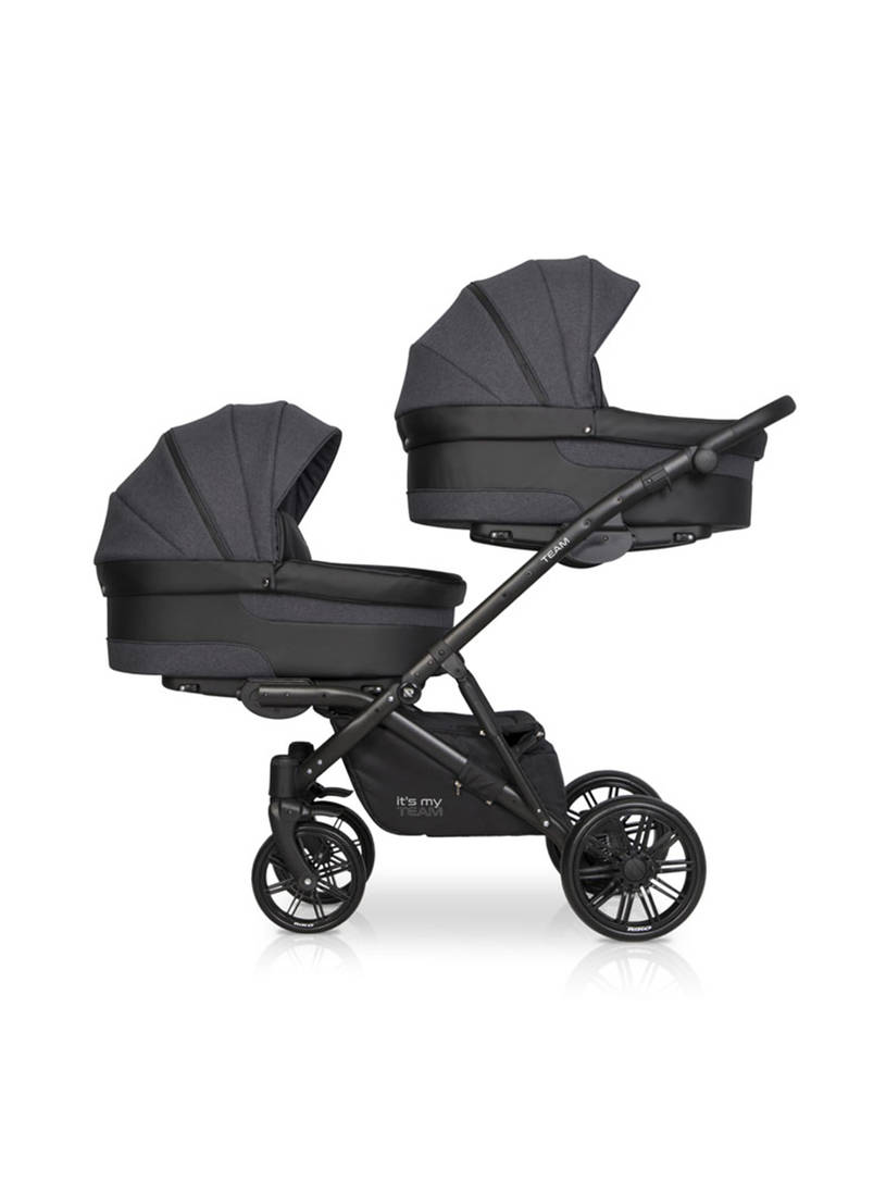 Коляска для двойни 2 в 1 Riko Team 2020 темно-серый