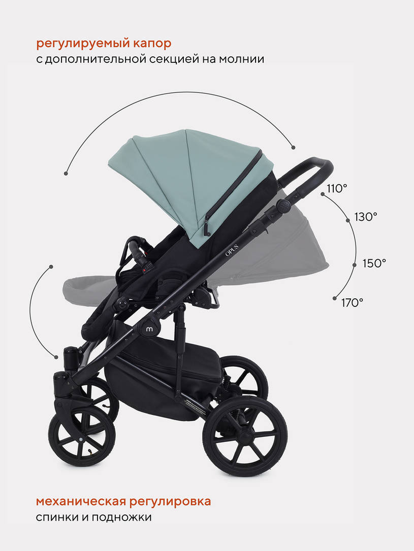 Коляска 2 в 1 Mowbaby Opus Pine green