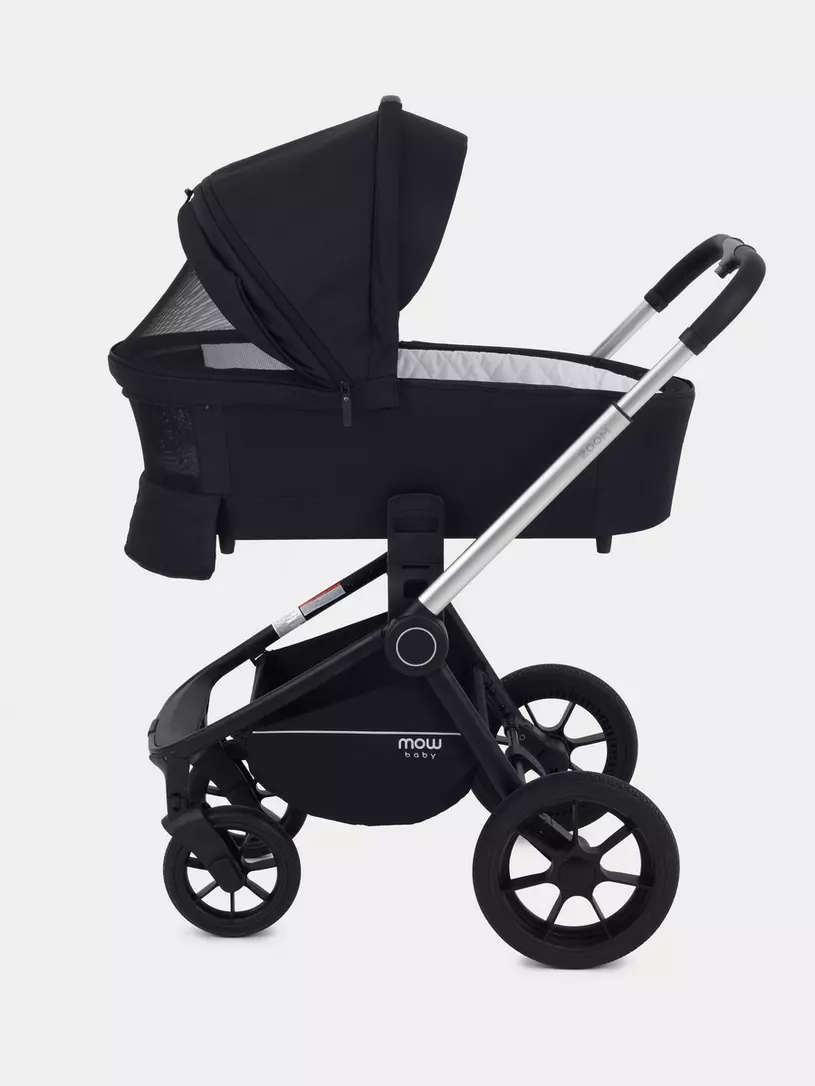 Коляска 3 в 1 Mowbaby Zoom Silver 2025 black