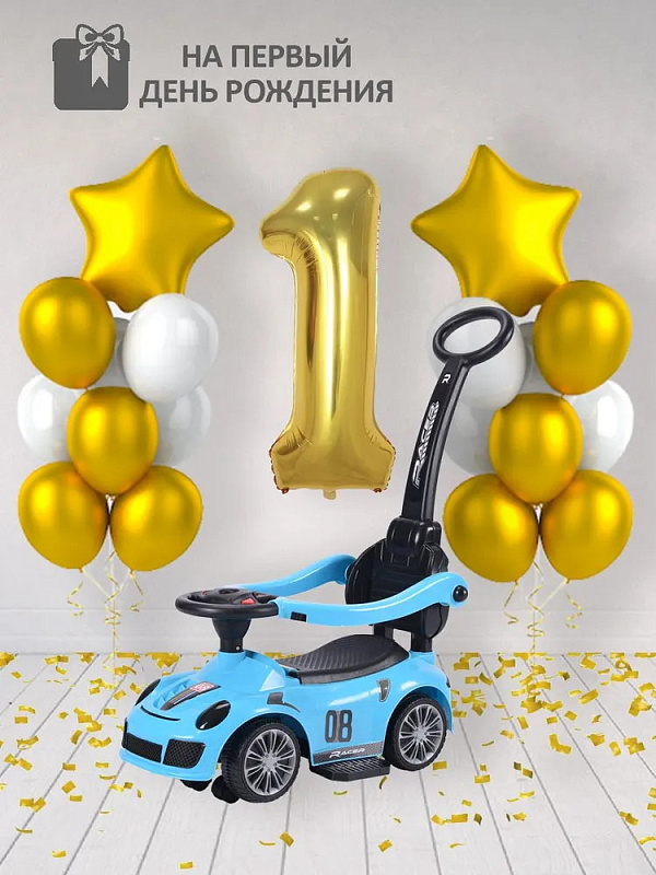 Детская каталка Sevillababy Racer 3 в 1 с ручкой 8189 blue/синий