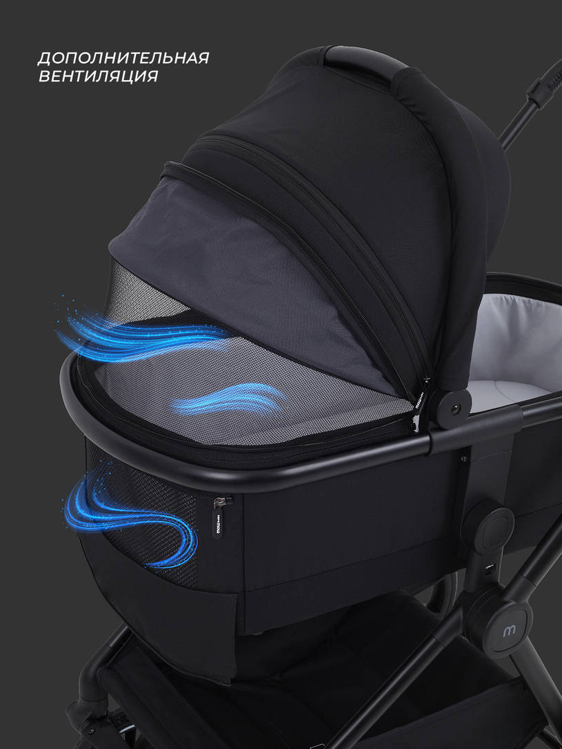 Коляска 3 в 1 Mowbaby Amber Black