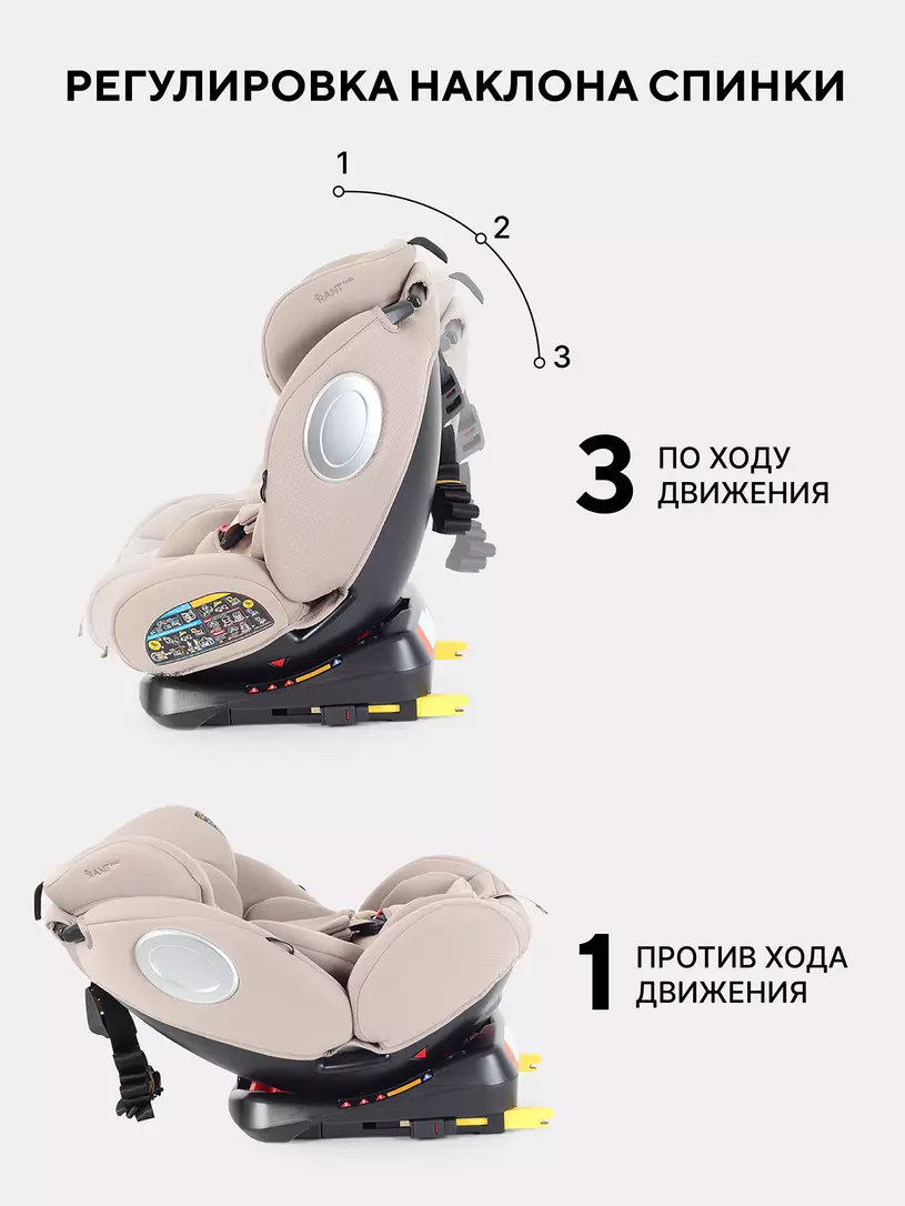 Автокресло Rant Basic Twist Next isofix группа 0+/1/2/3 (0-36 кг) Beige