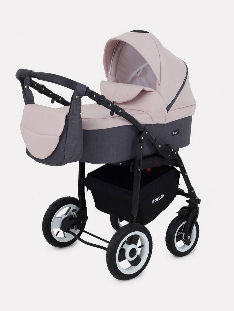 Коляска 2 в 1 Rant Dream 03 серый-розовый