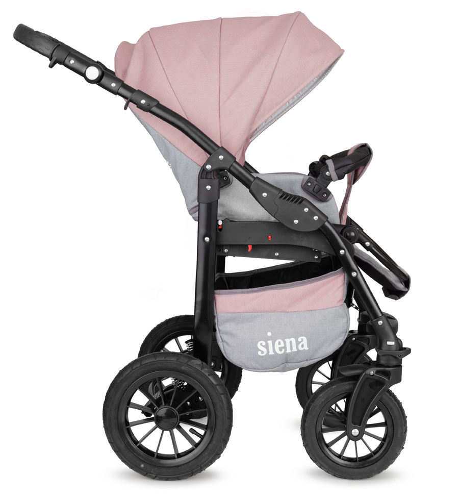 Коляска 3 в 1 Rant Siena 07 серый-розовый