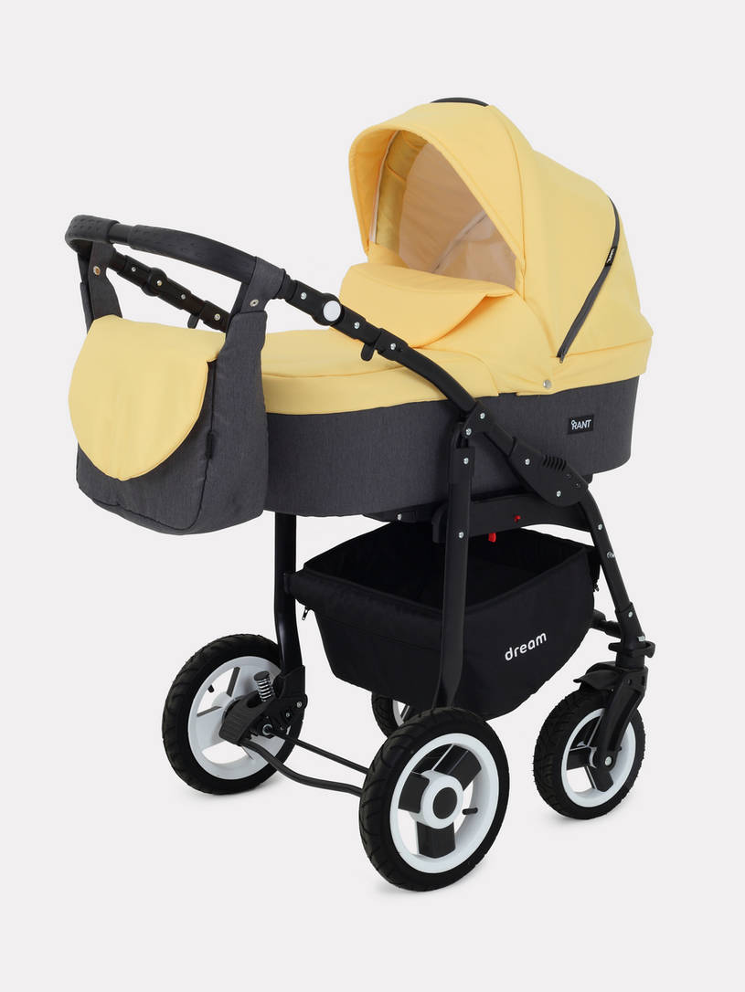 Коляска 3 в 1 Rant Dream 07 серый-желтый