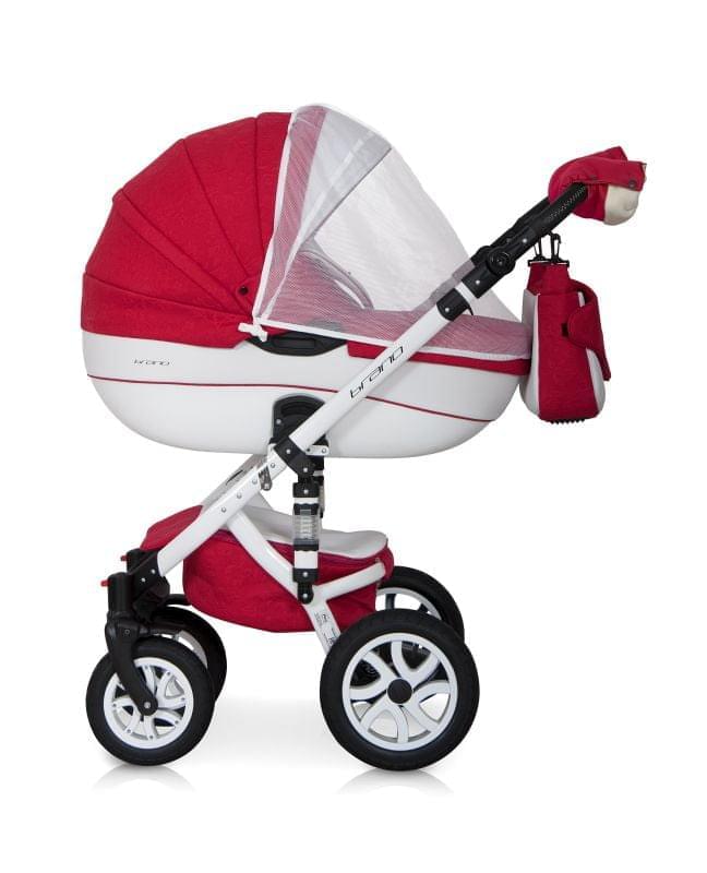 Коляска 2 в 1 Riko Bruno Ecco 20 бело-красный