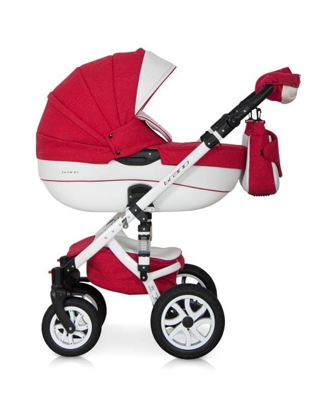 Коляска 2 в 1 Riko Bruno Ecco 20 бело-красный