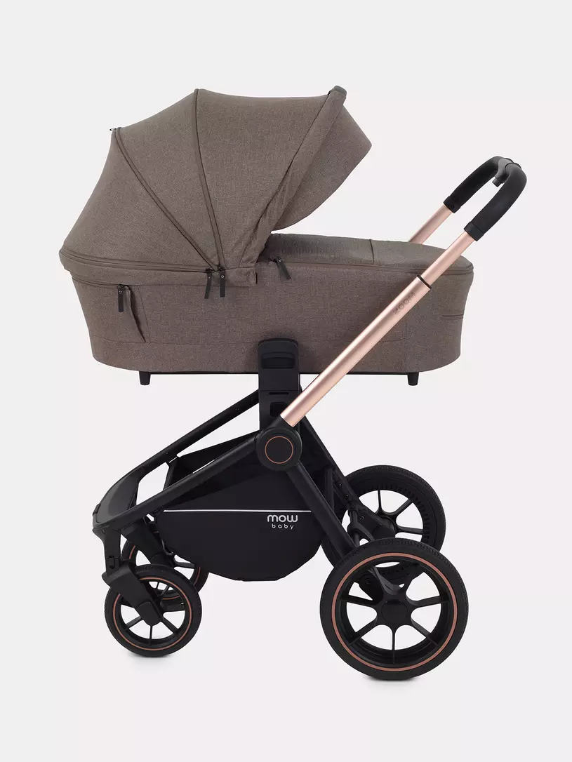 Коляска 3 в 1 Mowbaby Zoom PU gold cacao brown