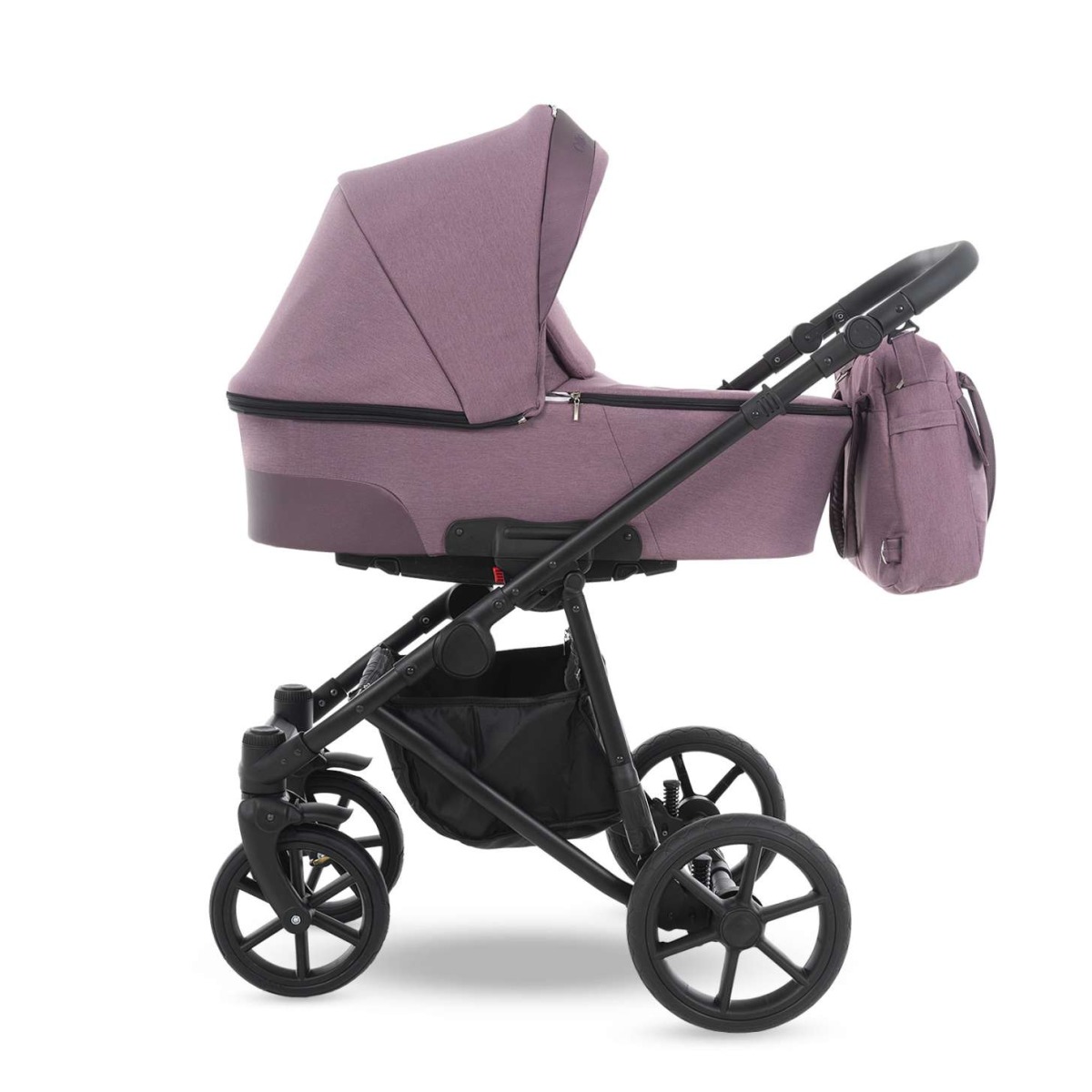 Коляска 2 в 1 Camarelo Ollio, Сиреневый меланж / Сиреневая эко-кожа (02)
