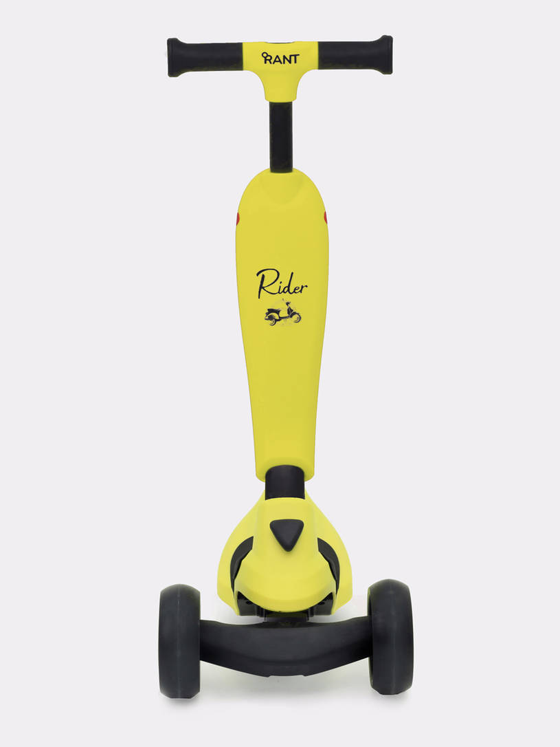 Беговел-самокат Rant Rider со светящимися колесами желтый