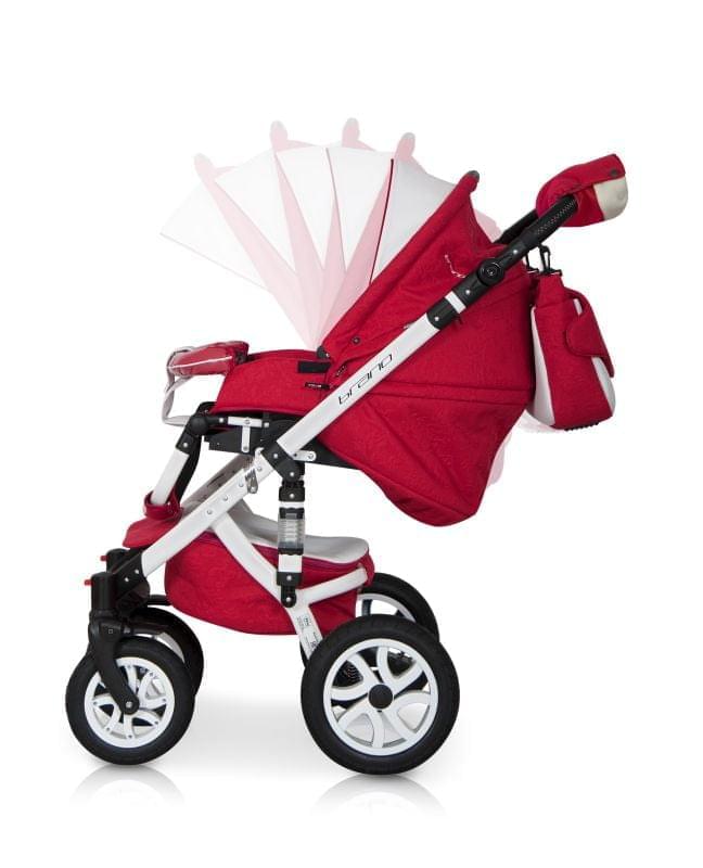 Коляска 2 в 1 Riko Bruno Ecco 20 бело-красный