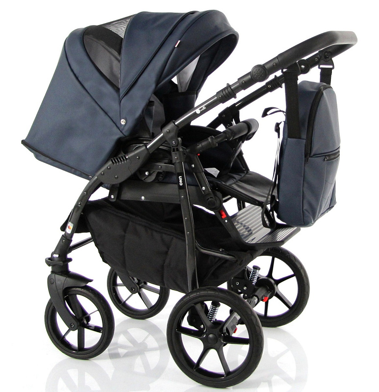 Детская коляска Sevillababy Uno 2 в 1 синий экокожа