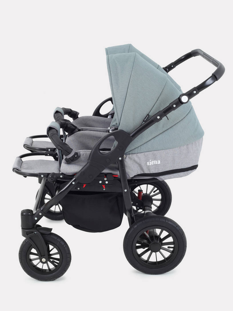 Коляска для двойни 2 в 1 Rant Siena Duo 09 серый-зеленый