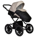 Коляска 2 в 1 Indigo MIO ECO Plus 14 - 04 (черная кожа+св.бежевая кожа)