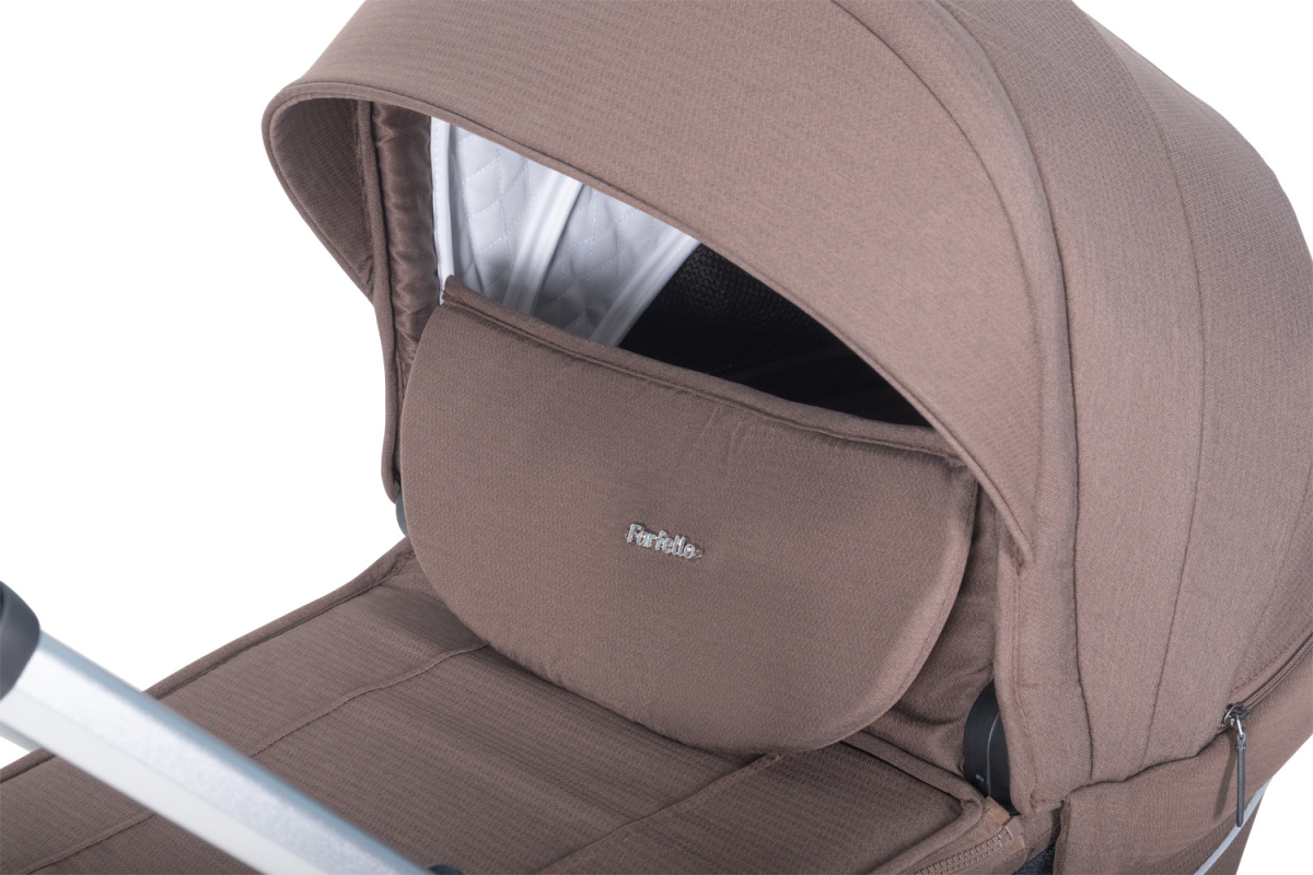 Коляска модульная 2в1 Farfello Baby shell BBS (BBS-16 Brown/Коричневый / серебро)