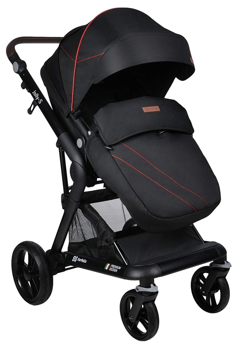 Коляска модульная 2 в 1 Farfello Jolly-S (J-77 чёрная)