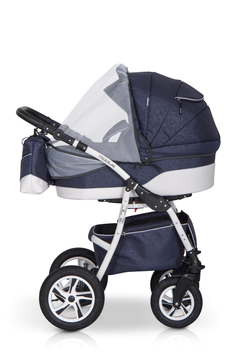 Коляска 2 в 1 Riko Modus 18 06 белый-синий