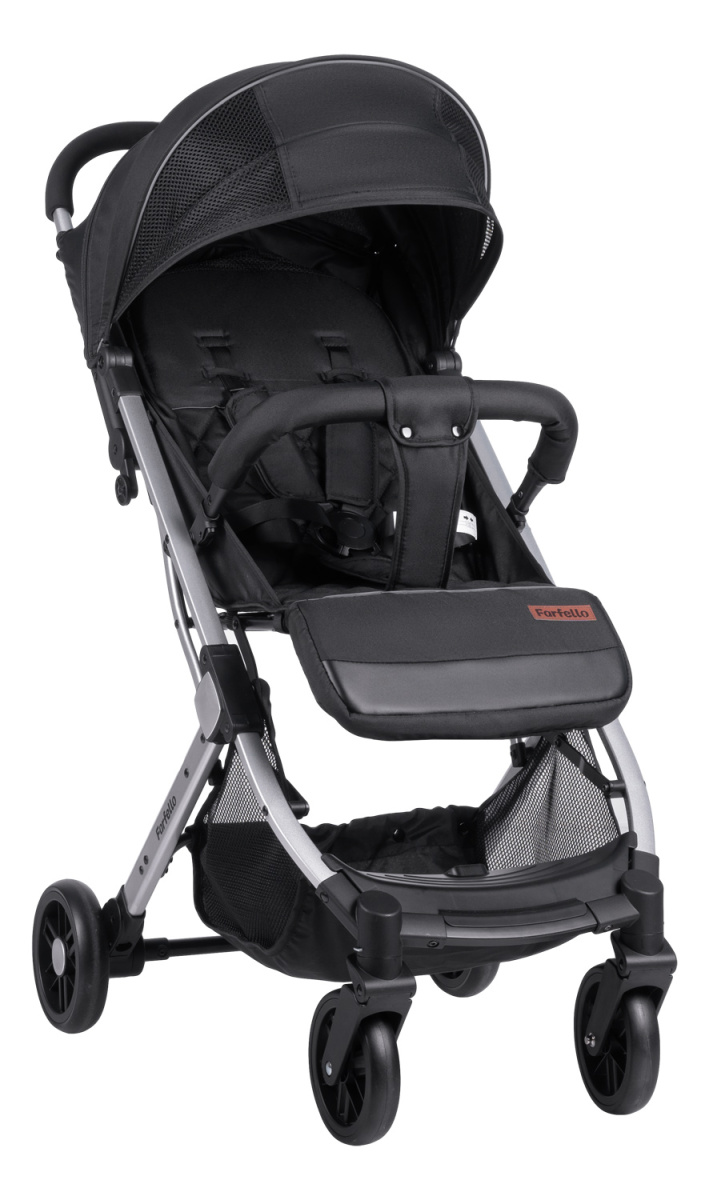 Коляска детская прогулочная Farfello Comfy Go (Black Черный (серебро) CG-35)