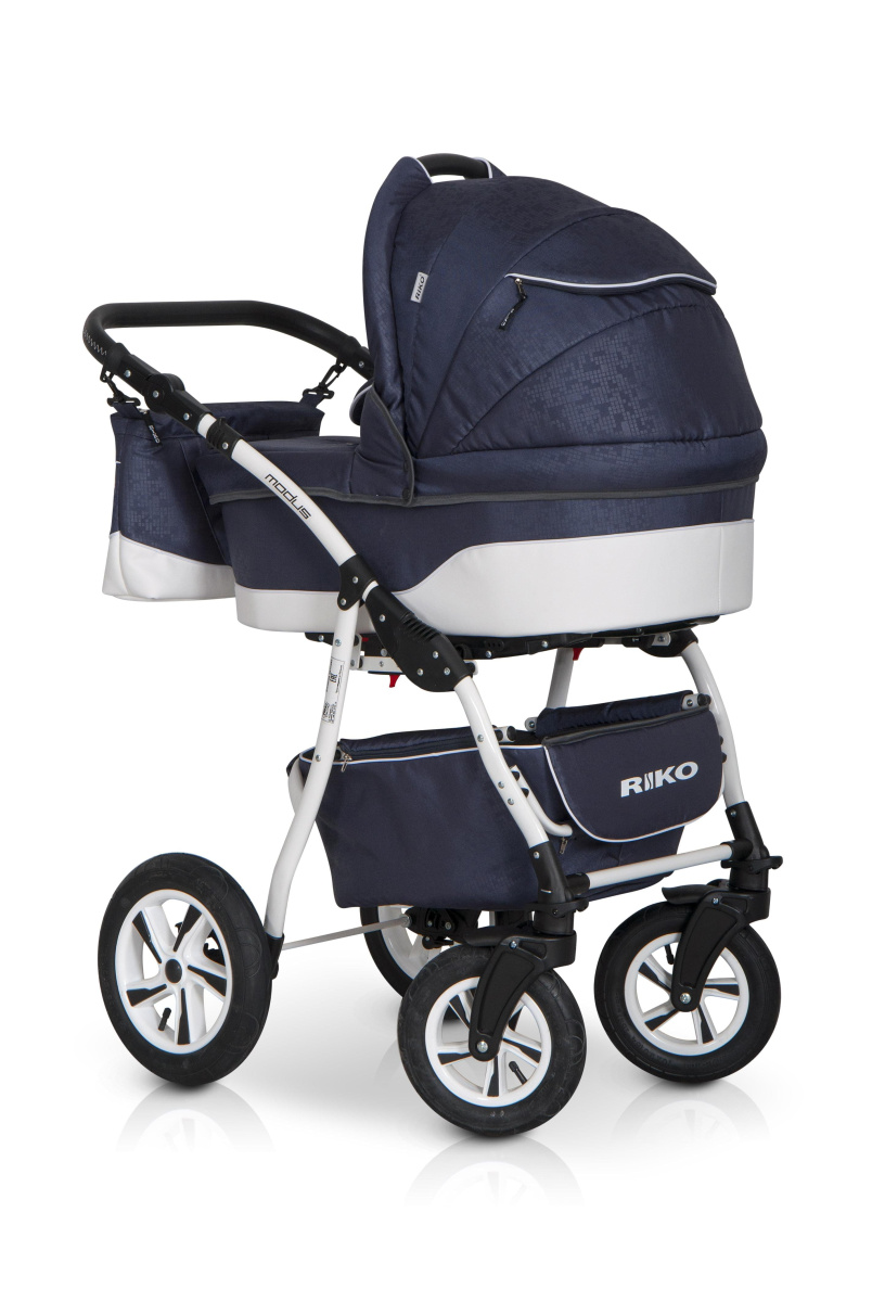 Коляска 2 в 1 Riko Modus 18 06 белый-синий
