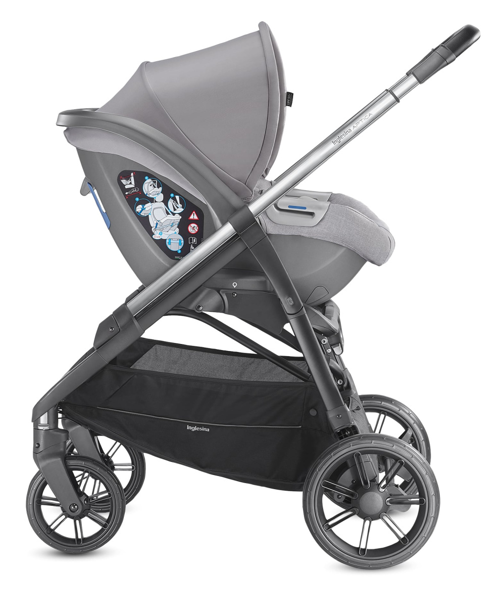 Коляска 3 в 1 Inglesina Aptica  с подставкой под люльку Stand Up, Silk Grey