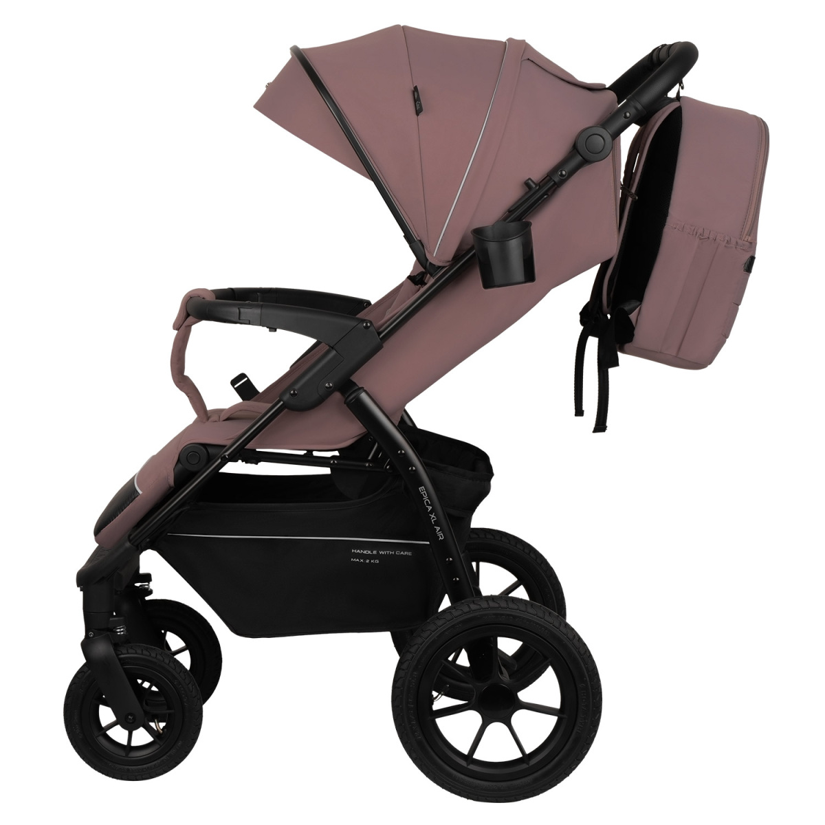 Коляска прогулочная Indigo EPICA XL AIR с сумкой розовый