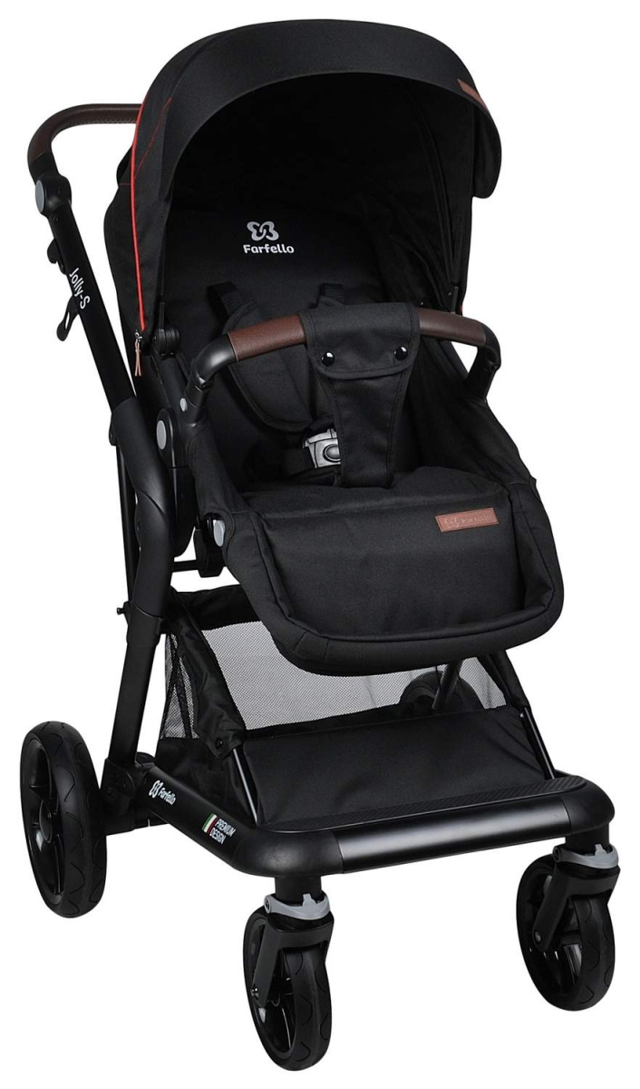 Коляска модульная 2 в 1 Farfello Jolly-S (J-77 чёрная)