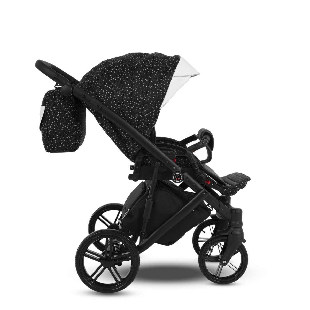 Коляска Camarelo Avenger 2 в 1черный жаккард/белая экокожа