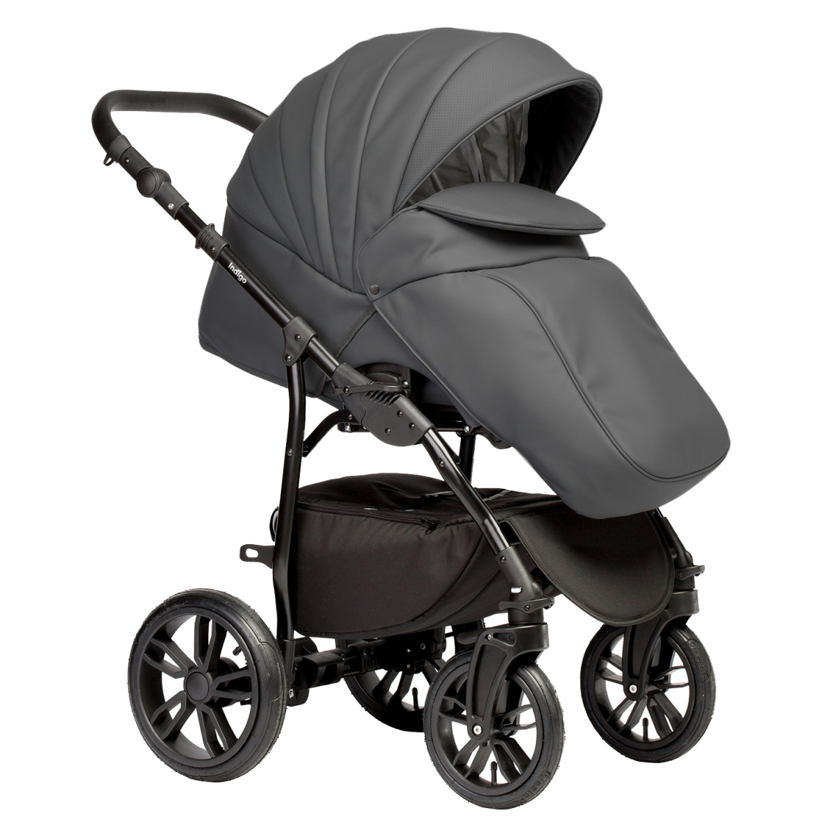 Коляска 2 в 1 Indigo Special, Is 09 (Темно-серая кожа)