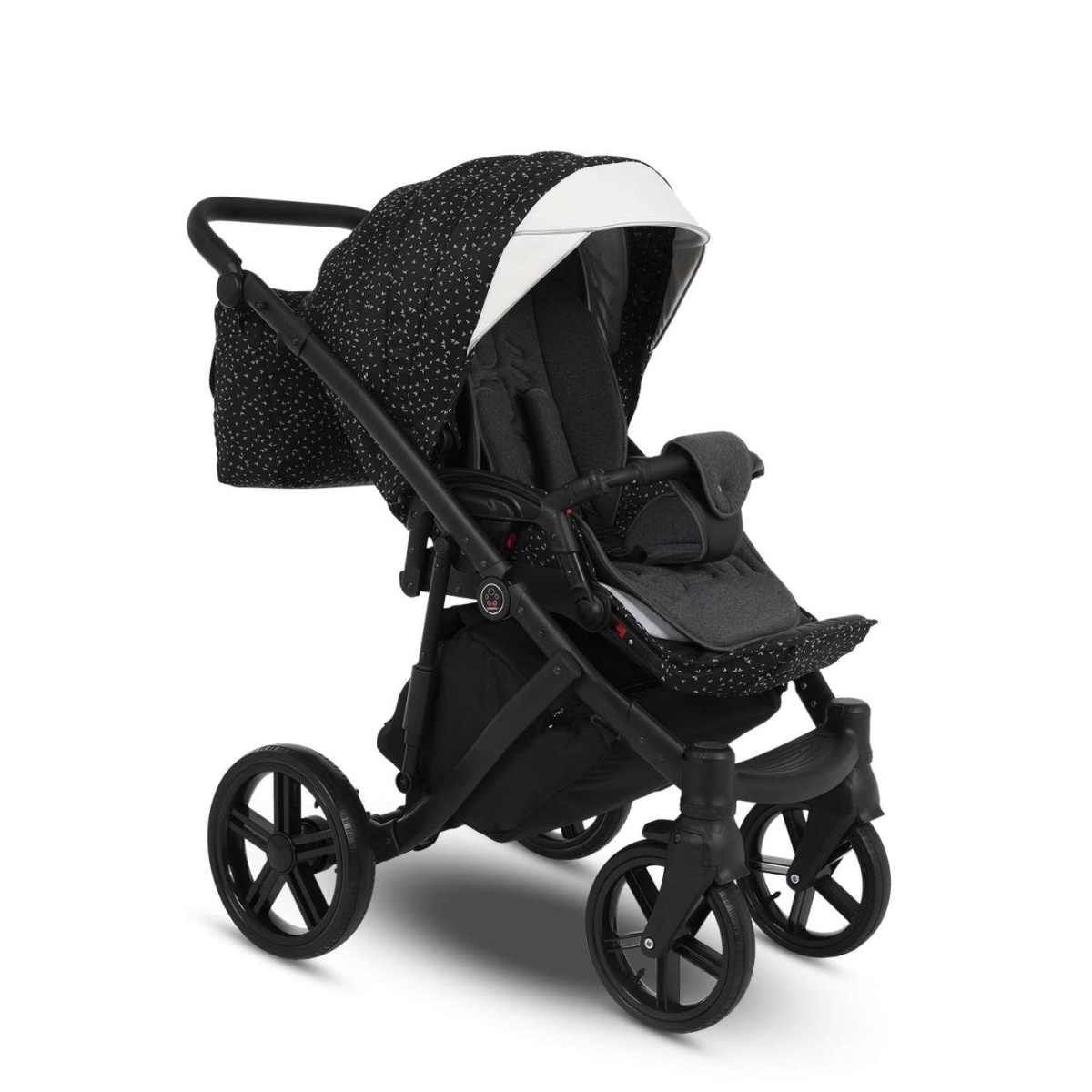 Коляска Camarelo Avenger 3 в 1 черный жаккард/белая экокожа